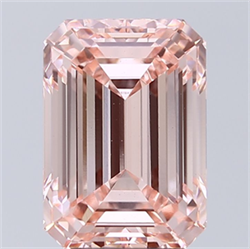 Picture of Lab Grown Diamond 4.03 Carats, Emerald with  Cut, Fancy Intense Pink Color, VS1 Clarity and Certified by IGI