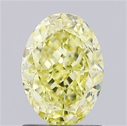 Picture of Lab Grown Diamond 1.52 Carats, Oval with  Cut, Fancy Intense Yellow Color, VS1 Clarity and Certified by IGI