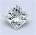 Natural Diamond 2.01 Carats, Princess with  Cut, J Color, SI2 Clarity and Certified by GIA