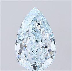 Picture of Lab Grown Diamond 3.04 Carats, Pear with  Cut, Fancy Intense Blue Color, VS1 Clarity and Certified by IGI