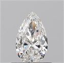 Natural Diamond 0.51 Carats, Pear with  Cut, H Color, VVS1 Clarity and Certified by GIA