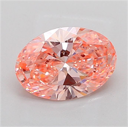 Picture of Lab Grown Diamond 3.01 Carats, Oval with  Cut, Fancy Vivid Pink Color, VVS2 Clarity and Certified by IGI