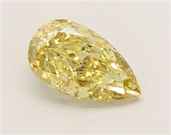 Picture of Lab Grown Diamond 2.10 Carats, Pear with  Cut, Fancy Intense Yellow Color, VS1 Clarity and Certified by IGI