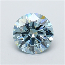 Picture of Lab Grown Diamond 1.58 Carats, Round with Ideal Cut, Fancy Intense Blue Color, VS1 Clarity and Certified by IGI
