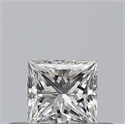 Natural Diamond 0.23 Carats, Princess with  Cut, E Color, VVS2 Clarity and Certified by GIA