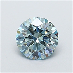 Picture of Lab Grown Diamond 1.24 Carats, Round with Ideal Cut, Fancy Vivid Blue Color, VVS2 Clarity and Certified by IGI