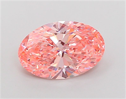 Picture of Lab Grown Diamond 3.00 Carats, Oval with  Cut, Fancy Vivid Pink Color, VS1 Clarity and Certified by IGI
