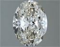 Natural Diamond 1.50 Carats, Oval with  Cut, H Color, VS1 Clarity and Certified by IGI