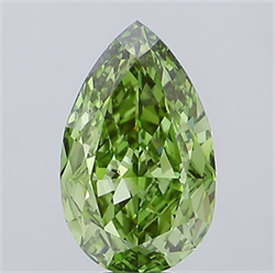 Picture of Lab Grown Diamond 10.54 Carats, Pear with  Cut, Fancy Vivid Green Color, VS1 Clarity and Certified by IGI