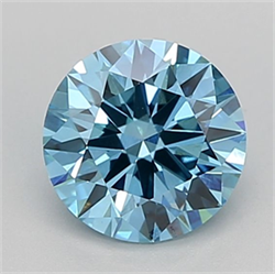 Picture of Lab Grown Diamond 1.52 Carats, Round with Ideal Cut, Fancy Vivid Blue Color, VVS2 Clarity and Certified by IGI