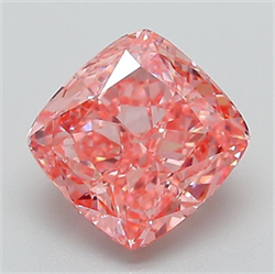 Picture of Lab Grown Diamond 2.04 Carats, Cushion with  Cut, Fancy Vivid Pink Color, VS1 Clarity and Certified by IGI
