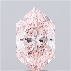 Picture of Lab Grown Diamond 2.92 Carats, HEXAGONAL with  Cut, Fancy Vivid Pink Color, VS1 Clarity and Certified by IGI