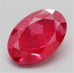 Picture of Lab Grown Diamond 5.65 Carats, Oval with  Cut, Fancy Vivid Pink Color, VVS2 Clarity and Certified by IGI