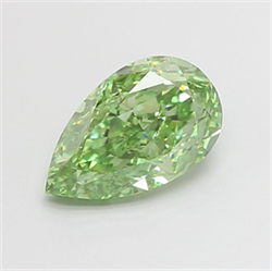 Picture of Lab Grown Diamond 1.31 Carats, Pear with  Cut, Fancy Vivid Green Color, VVS2 Clarity and Certified by IGI