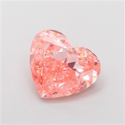 Picture of Lab Grown Diamond 3.08 Carats, Heart with  Cut, Fancy Vivid Pink Color, VS1 Clarity and Certified by IGI