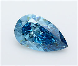 Picture of Lab Grown Diamond 3.02 Carats, Pear with  Cut, Fancy Vivid Blue Color, VVS2 Clarity and Certified by IGI