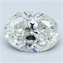 Natural Diamond 4.03 Carats, Oval with  Cut, H Color, SI2 Clarity and Certified by GIA