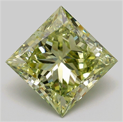 Picture of Lab Grown Diamond 5.02 Carats, Princess with  Cut, Fancy Vivid Green Color, VS1 Clarity and Certified by IGI