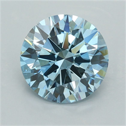 Picture of Lab Grown Diamond 1.98 Carats, Round with Ideal Cut, Fancy Vivid Blue Color, VS1 Clarity and Certified by IGI