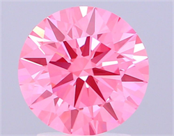 Picture of Lab Grown Diamond 2.59 Carats, Round with Ideal Cut, Fancy Vivid Pink Color, VS1 Clarity and Certified by IGI