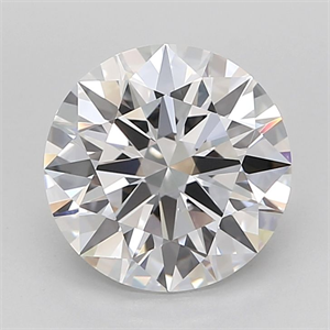 Picture of Lab Grown Diamond 2.87 Carats, Round with Ideal Cut, D Color, IF Clarity and Certified by IGI