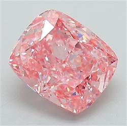 Picture of Lab Grown Diamond 1.66 Carats, CUSHION MODIFIED with  Cut, Fancy Vivid Pink Color, VVS2 Clarity and Certified by IGI