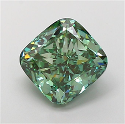 Picture of Lab Grown Diamond 4.54 Carats, CUSHION MODIFIED with  Cut, Fancy Vivid Green Color, VS1 Clarity and Certified by IGI