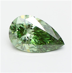 Picture of Lab Grown Diamond 1.75 Carats, Pear with  Cut, Fancy Vivid Green Color, VS1 Clarity and Certified by IGI