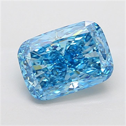 Picture of Lab Grown Diamond 4.02 Carats, CUSHION MODIFIED with  Cut, Fancy Vivid Blue Color, VVS2 Clarity and Certified by IGI