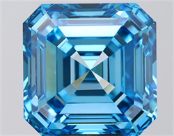 Picture of Lab Grown Diamond 10.03 Carats, Asscher with  Cut, Fancy Vivid Blue Color, VVS2 Clarity and Certified by IGI