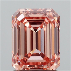 Picture of Lab Grown Diamond 1.51 Carats, Emerald with  Cut, Fancy Brown Color, VS1 Clarity and Certified by IGI