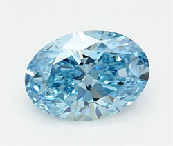 Picture of Lab Grown Diamond 2.00 Carats, Oval with  Cut, Fancy Vivid Blue Color, VVS2 Clarity and Certified by IGI