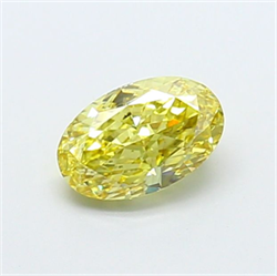 Picture of Lab Grown Diamond 1.22 Carats, Oval with  Cut, Fancy Intense Yellow Color, VS2 Clarity and Certified by IGI
