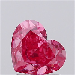 Picture of Lab Grown Diamond 1.23 Carats, Heart with  Cut, Fancy Vivid Pink Color, VS1 Clarity and Certified by IGI