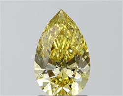 Picture of Lab Grown Diamond 2.20 Carats, Pear with  Cut, Fancy Yellow Color, VS1 Clarity and Certified by IGI