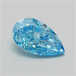 Picture of Lab Grown Diamond 5.56 Carats, Pear with  Cut, Fancy Vivid Blue Color, VVS2 Clarity and Certified by IGI