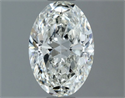Natural Diamond 1.00 Carats, Oval with  Cut, H Color, VS2 Clarity and Certified by IGI