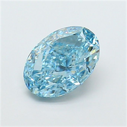 Picture of Lab Grown Diamond 1.56 Carats, Oval with  Cut, Fancy Vivid Blue Color, VVS2 Clarity and Certified by IGI