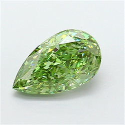 Picture of Lab Grown Diamond 2.07 Carats, Pear with  Cut, Fancy Vivid Green Color, VVS2 Clarity and Certified by IGI