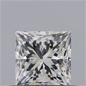 Natural Diamond 0.50 Carats, Princess with  Cut, H Color, VVS1 Clarity and Certified by GIA
