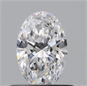Natural Diamond 0.57 Carats, Oval with  Cut, D Color, VVS2 Clarity and Certified by GIA