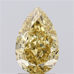 Picture of Lab Grown Diamond 1.82 Carats, Pear with  Cut, Fancy Yellow Color, VS2 Clarity and Certified by IGI