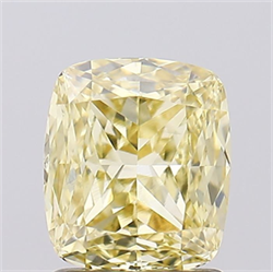 Picture of Lab Grown Diamond 1.58 Carats, CUSHION MODIFIED with  Cut, Fancy Yellow Color, VVS2 Clarity and Certified by IGI