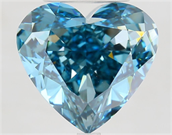 Picture of Lab Grown Diamond 7.55 Carats, Heart with  Cut, Fancy Vivid Blue Color, VVS2 Clarity and Certified by IGI