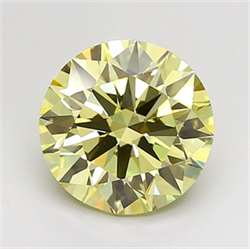 Picture of Lab Grown Diamond 2.52 Carats, Round with Ideal Cut, Fancy Yellow Color, VVS2 Clarity and Certified by IGI