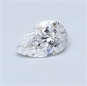Diamante Natural 0.43 quilates, De pera , Color E, claridad SI2 y certificado GIA