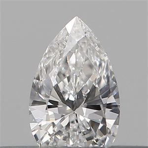 Picture of Natural Diamond 0.14 Carats, Pear with  Cut, E Color, IF Clarity and Certified by IGI