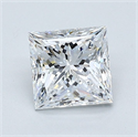 Natural Diamond 1.20 Carats, Princess with  Cut, D Color, VVS2 Clarity and Certified by GIA