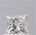 Natural Diamond 0.40 Carats, Princess with  Cut, D Color, VS2 Clarity and Certified by GIA