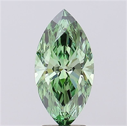 Picture of Lab Grown Diamond 2.98 Carats, Marquise with  Cut, Fancy Vivid Green Color, VS1 Clarity and Certified by IGI